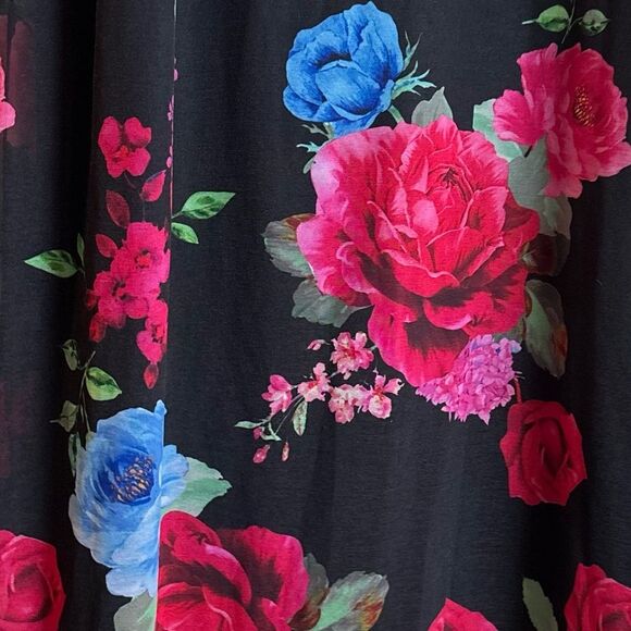 ASOS DESIGN Frilly Flutter Sleeve Dark Floral Whimsigoth Midi Maxi Dress Size 10 - Picture 7 of 12